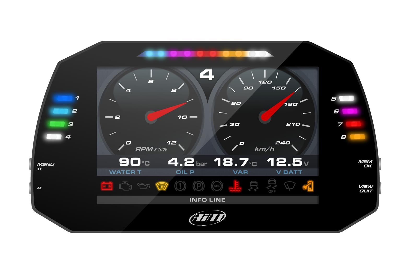 AiM Sports MXG 1.2 Strada Digital Displays XA4MXG12I13001 image 0